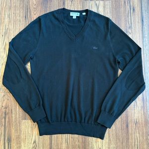 Lacoste V Neck Black Sweater
